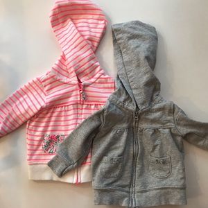 CARTERS 2 Hooded Sweatshirts, 3 month